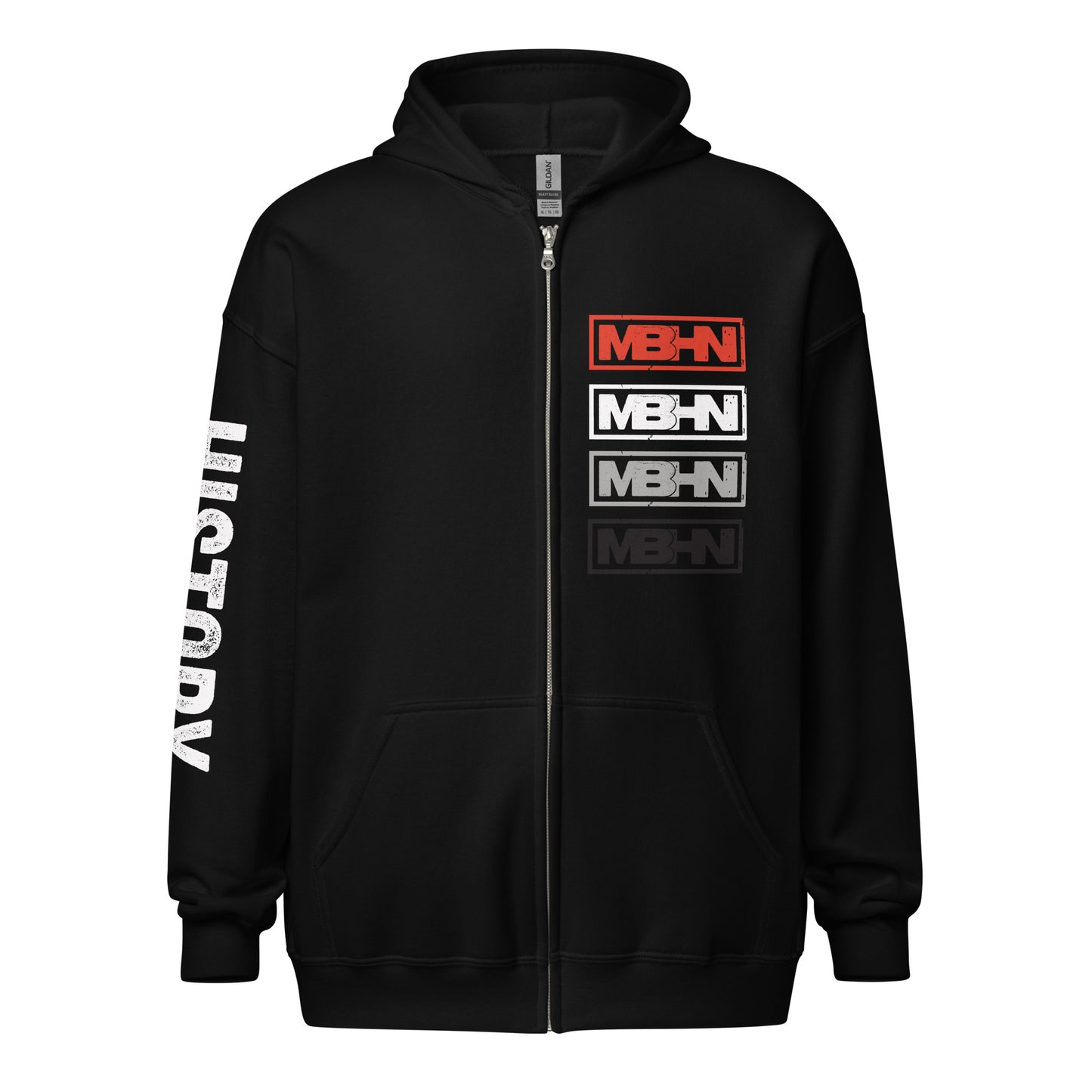 MBHN Unisex Zip Up Black